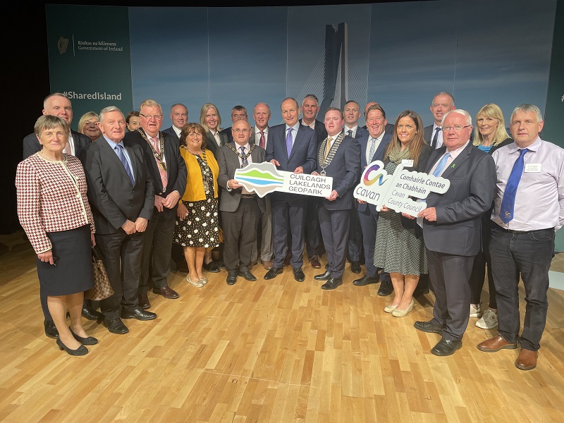 Project partners from Cavan County Council and Fermanagh and Omagh District Council following the announcement of €250,000 in funding towards a Cross-Border MasterPlan for Cuilcagh Mountain under the Shared Ireland fund.