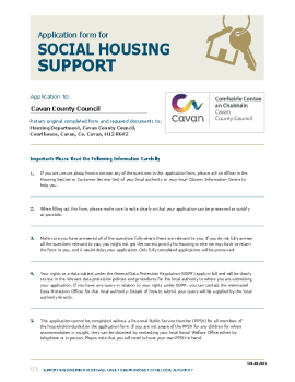 Application form for SOCIAL HOUSING SUPPORT summary image
									