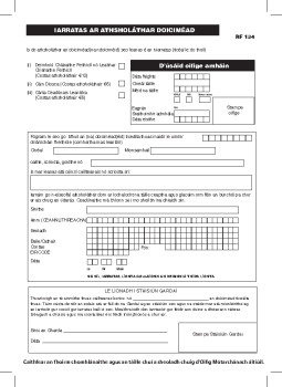 RF134 Application form to replace a vehicle document (Gaeilge) summary image
									