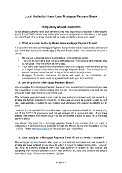 Mortgage Payment Break - Frequently Asked Questions summary image
									