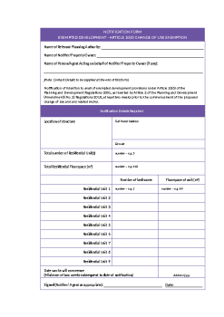 NOTICATION FORM-  EXEMPTED DEVELOPMENT TEMPLATE summary image
									