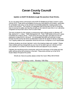 Update on N3-R178 Bailieborough Rd Junction Road Works summary image
									