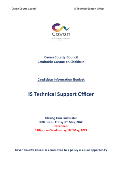 IS Technical Support Officer - Candidate Information Booklet summary image
									