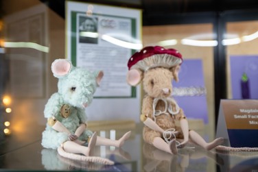 2 fluffy mice made by a cavan crafter