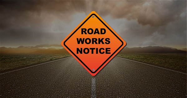 Road Works Notice 1 no logo