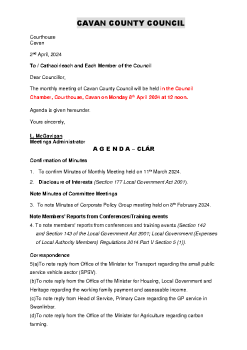 Cavan-County-Council-April-Agenda summary image
									